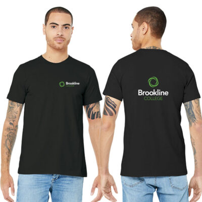 BELLA+CANVAS  Brookline College Unisex-Men's Jersey Short Sleeve Black Tee