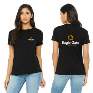 BELLA+CANVAS Eagle Gate College Women's Short Sleeve Black Tee