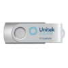 8 GB Swivel Flash Drive - Silver, 2 Color Logo Unitek College
